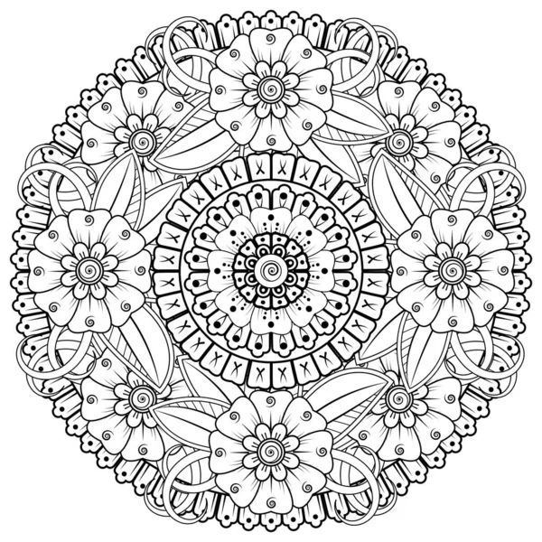 Bunga Mehndi Untuk Henna Mehndi Tato Dekorasi Ornamen Dekoratif Dalam - Stok Vektor