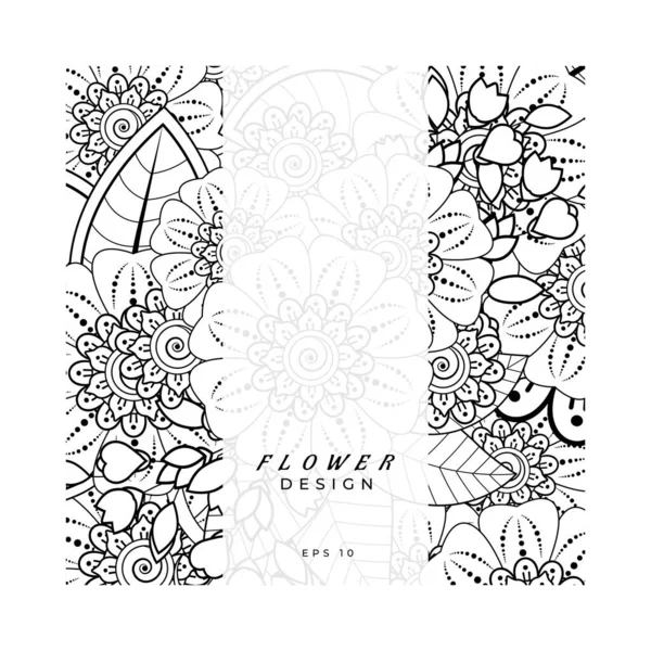 Mehndi Flor Henna Mehndi Tatuaje Decoración Ornamento Decorativo Estilo Étnico — Vector de stock