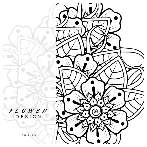 Mehndi Flor Henna Mehndi Tatuaje Decoración Ornamento Decorativo Estilo Étnico — Vector de stock