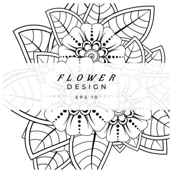 Mehndi Blume Für Henna Mehndi Tätowierung Dekoration Dekorative Ornamente Ethnischen — Stockvektor