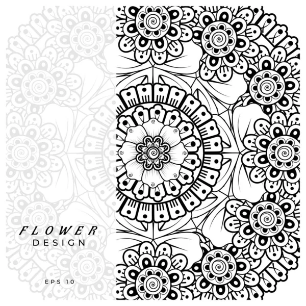 Mehndi Flor Henna Mehndi Tatuaje Decoración Ornamento Decorativo Estilo Étnico — Archivo Imágenes Vectoriales