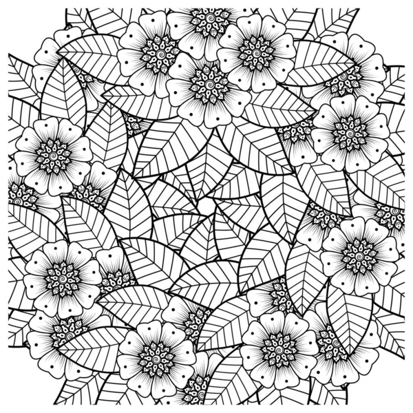 Мехді Квітка Хни Мехді Татуювання Прикраси Декоративний Орнамент Етнічному Східному — стоковий вектор