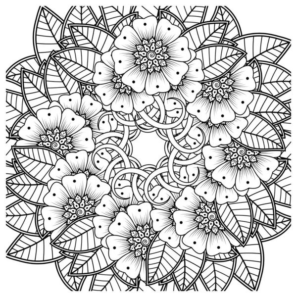 Mehndi Flower Henna Mehndi Tattoo Decoration Decorative Ornament Ethnic Oriental — Stock Vector