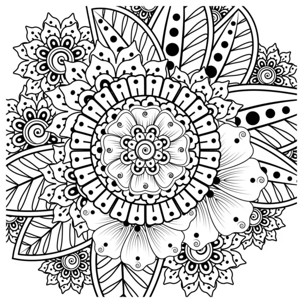 Mehndi Floare Pentru Henna Mehndi Tatuaj Decorare Ornament Decorativ Stil — Vector de stoc