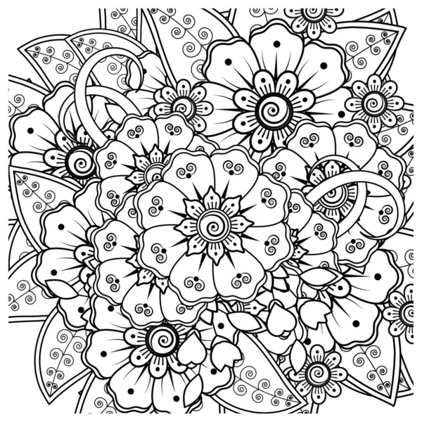 Mehndi Flor Henna Mehndi Tatuaje Decoración Ornamento Decorativo Estilo Étnico — Vector de stock