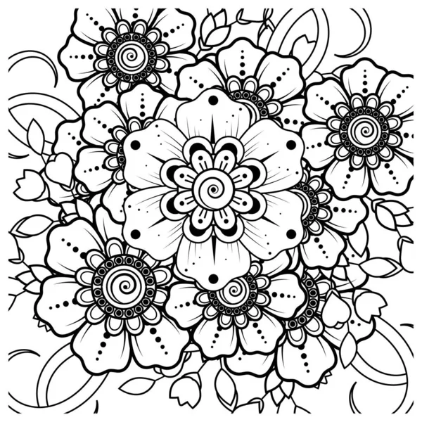 Mehndi Flor Henna Mehndi Tatuaje Decoración Ornamento Decorativo Estilo Étnico — Vector de stock