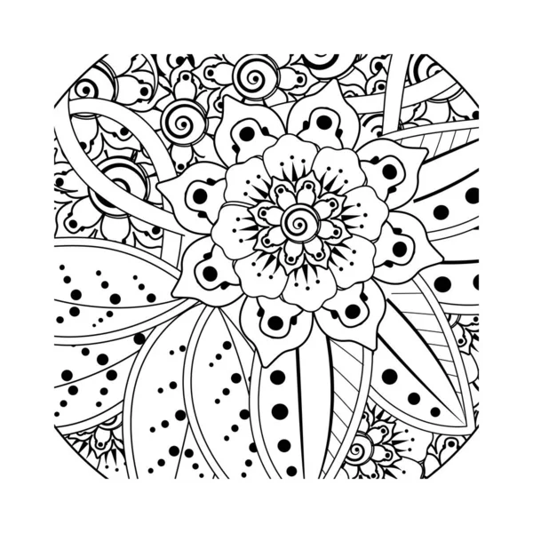 Mehndi Virág Henna Mehndi Tetoválás Dekoráció Dekoratív Dísz Etnikai Keleti — Stock Vector