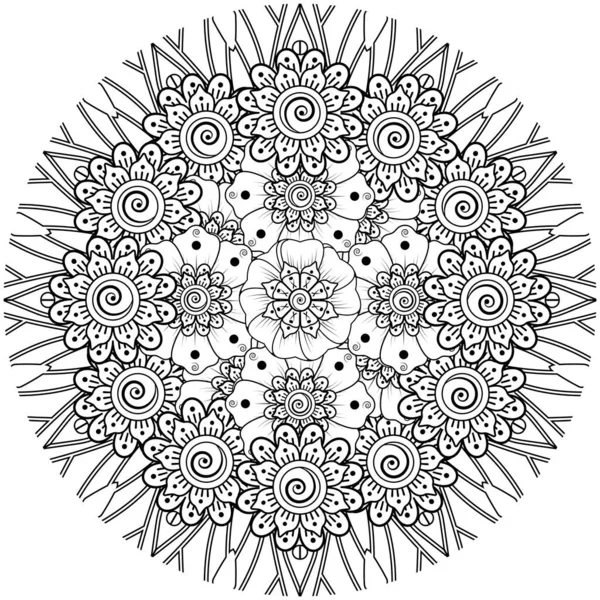 Fleur Mehndi Ornement Décoratif Dans Style Oriental Ethnique Ornement Doodle — Image vectorielle