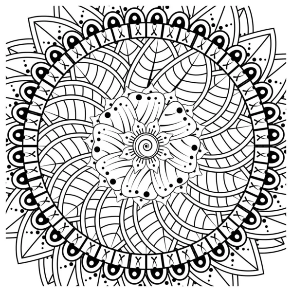 Mehndi Bloem Decoratieve Ornament Etnische Oosterse Stijl Doodle Ornament Schets — Stockvector