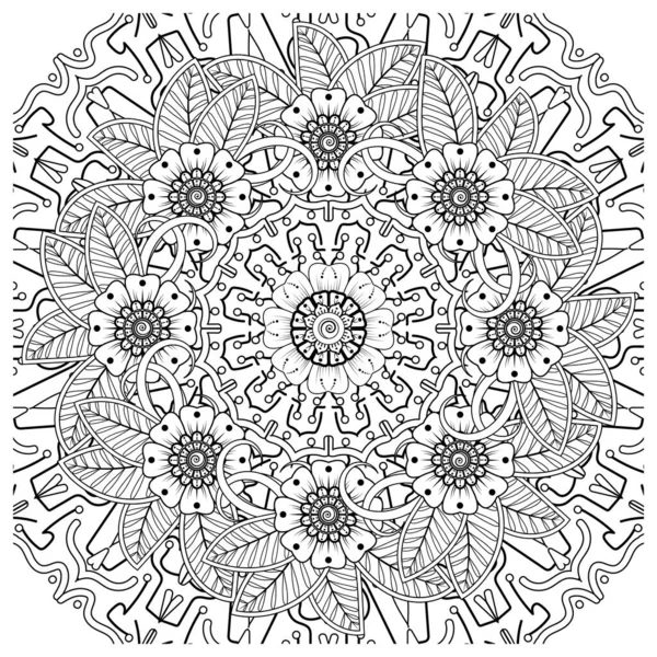 Декоративный Орнамент Цветка Mehndi Этническом Восточном Стиле Орнамент Каракули Ручная — стоковый вектор