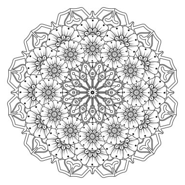 mehndi çiçek dekoratif süsü etnik doğu stili, karalama süsü, el çizimi.