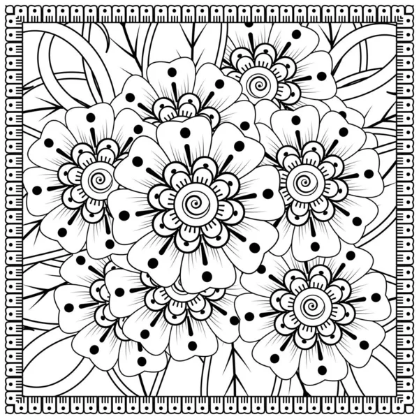 Mehndi Virág Henna Mehndi Tetoválás Dekoráció Dekoratív Dísz Etnikai Keleti — Stock Vector