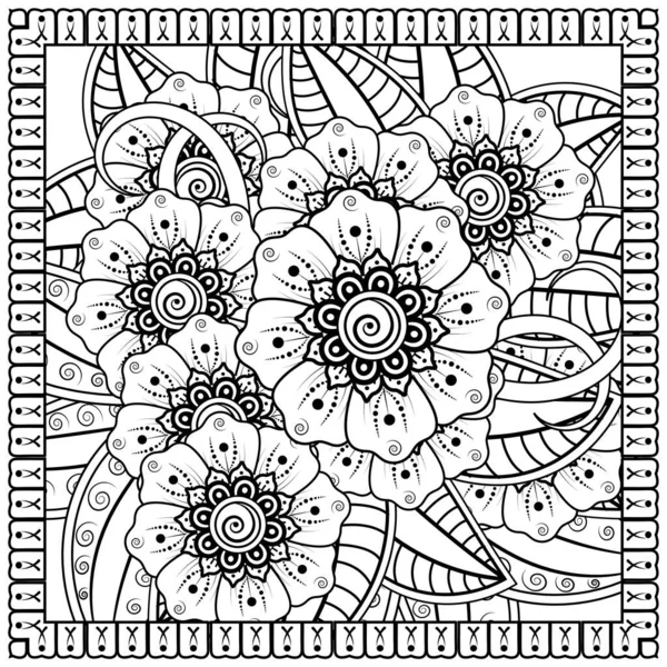 Mehndi Flor Henna Mehndi Tatuaje Decoración Ornamento Decorativo Estilo Étnico — Vector de stock