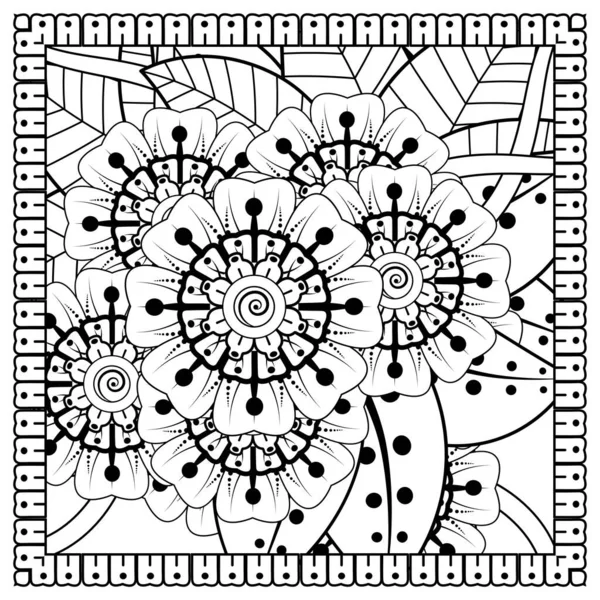 Mehndi Virág Henna Mehndi Tetoválás Dekoráció Dekoratív Dísz Etnikai Keleti — Stock Vector