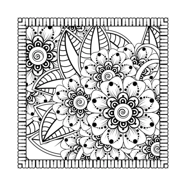 Mehndi Flor Henna Mehndi Tatuaje Decoración Ornamento Decorativo Estilo Étnico — Vector de stock