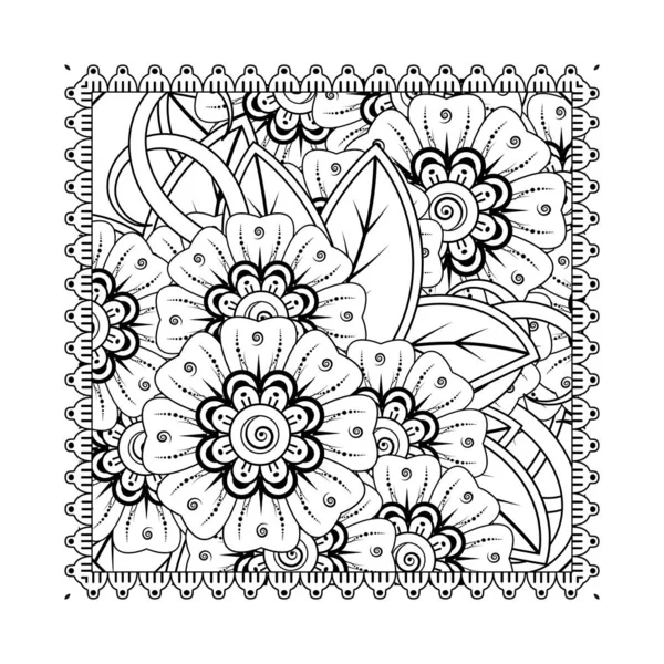 Mehndi Flor Para Henna Mehndi Tatuagem Decoração Ornamento Decorativo Estilo — Vetor de Stock