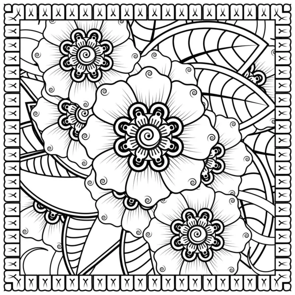 Mehndi Flor Henna Mehndi Tatuaje Decoración Ornamento Decorativo Estilo Étnico — Archivo Imágenes Vectoriales