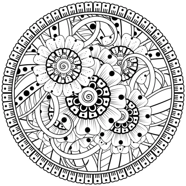 Mehndi Virág Henna Mehndi Tetoválás Dekoráció Dekoratív Dísz Etnikai Keleti — Stock Vector
