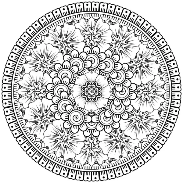 Mehndi Flor Henna Mehndi Tatuaje Decoración Ornamento Decorativo Estilo Étnico — Vector de stock