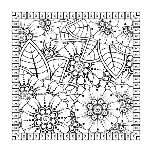 Mehndi Flor Henna Mehndi Tatuaje Decoración Ornamento Decorativo Estilo Étnico — Vector de stock