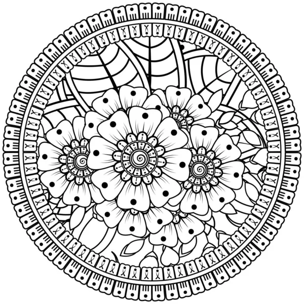 Mehndi Virág Henna Mehndi Tetoválás Dekoráció Dekoratív Dísz Etnikai Keleti — Stock Vector