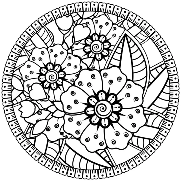 Mehndi Flor Para Henna Mehndi Tatuagem Decoração Ornamento Decorativo Estilo — Vetor de Stock