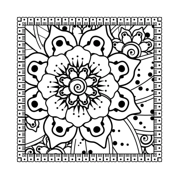 Mehndi Flor Para Henna Mehndi Tatuagem Decoração Ornamento Decorativo Estilo — Vetor de Stock