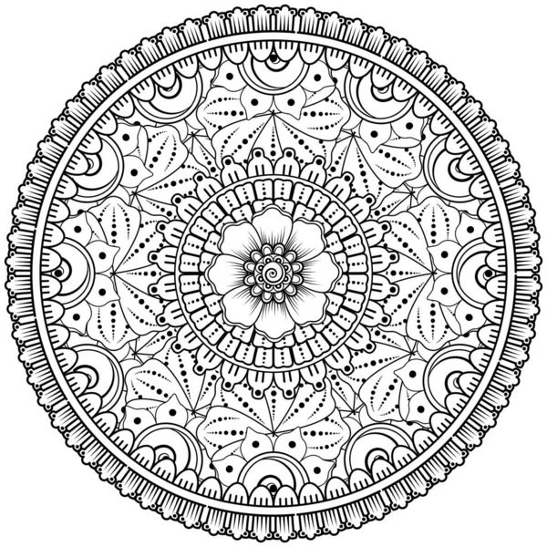 Mehndi Flower Henna Mehndi Tattoo Decoration Decorative Ornament Ethnic Oriental — Stock Vector