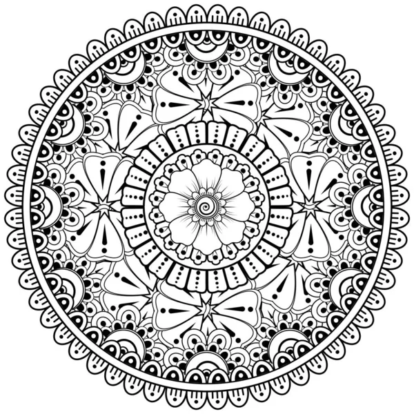 Mehndi Flor Henna Mehndi Tatuaje Decoración Ornamento Decorativo Estilo Étnico — Vector de stock