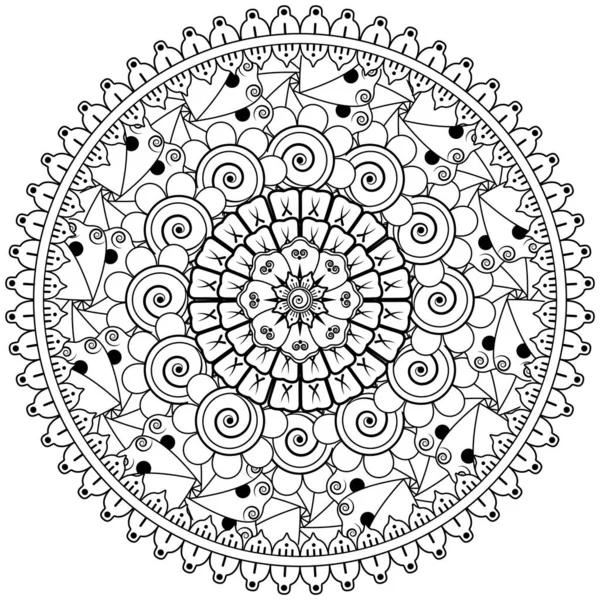 Mehndi Blume Für Henna Mehndi Tätowierung Dekoration Dekorative Ornamente Ethnischen — Stockvektor