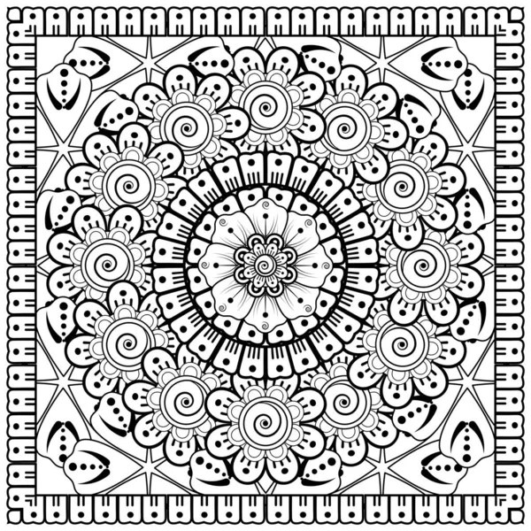 Mehndi Bloem Voor Henna Mehndi Tatoeage Decoratie Decoratieve Ornament Etnische — Stockvector