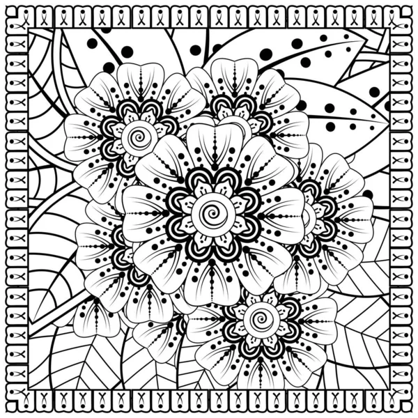 Mehndi Flor Henna Mehndi Tatuaje Decoración Ornamento Decorativo Estilo Étnico — Vector de stock