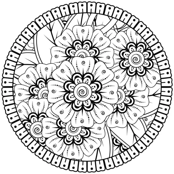 Mehndi Flor Henna Mehndi Tatuaje Decoración Ornamento Decorativo Estilo Étnico — Vector de stock