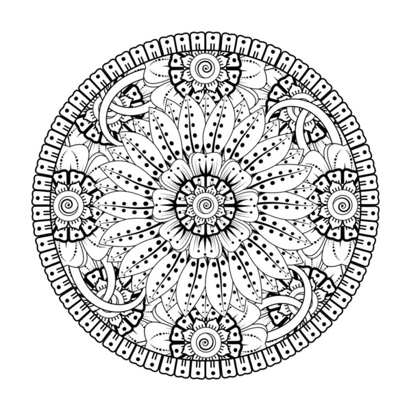 Mehndi Virág Henna Mehndi Tetoválás Dekoráció Dekoratív Dísz Etnikai Keleti — Stock Vector