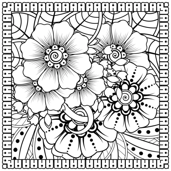 Mehndi Flower Henna Mehndi Tattoo Decoration Decorative Ornament Ethnic Oriental — Stock Vector