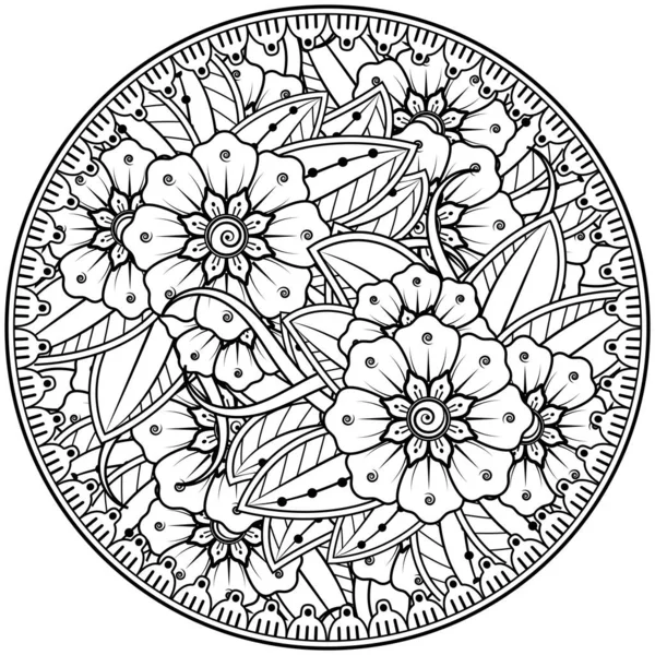 Mehndi Flor Henna Mehndi Tatuaje Decoración Ornamento Decorativo Estilo Étnico — Vector de stock