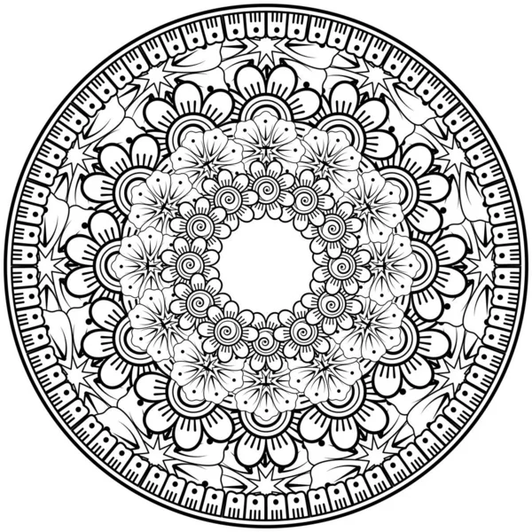 Mehndi Virág Henna Mehndi Tetoválás Dekoráció Dekoratív Dísz Etnikai Keleti — Stock Vector