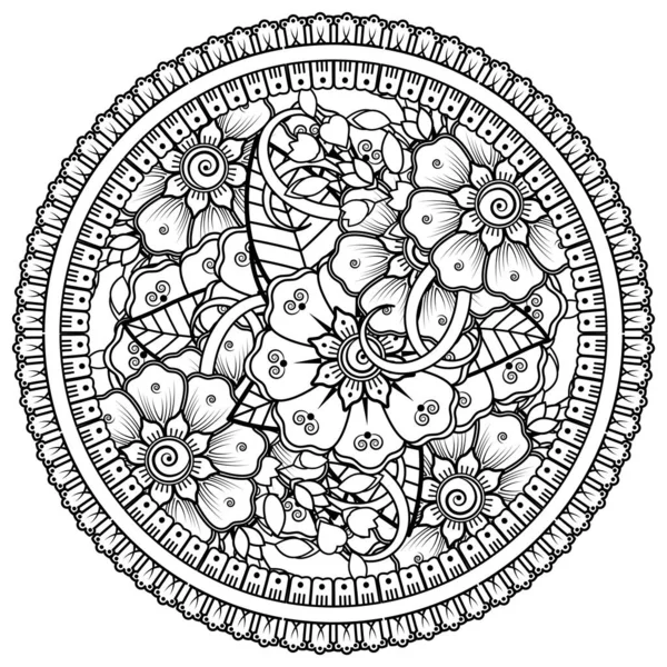 Mehndi Virág Henna Mehndi Tetoválás Dekoráció Dekoratív Dísz Etnikai Keleti — Stock Vector