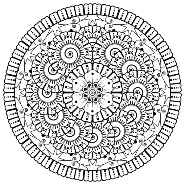 Mehndi Flor Henna Mehndi Tatuaje Decoración Ornamento Decorativo Estilo Étnico — Archivo Imágenes Vectoriales
