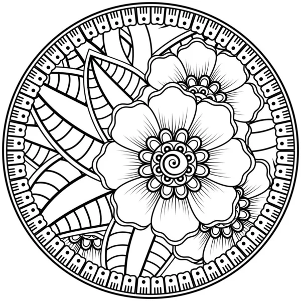 Mehndi Flor Para Henna Mehndi Tatuagem Decoração Ornamento Decorativo Estilo — Vetor de Stock