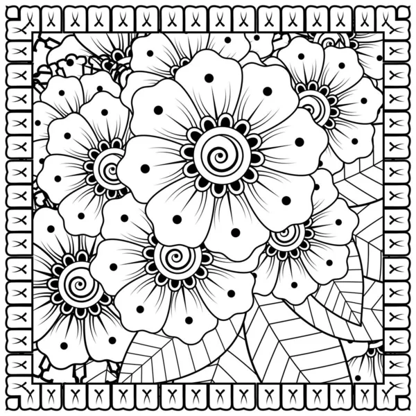 Mehndi Flor Para Henna Mehndi Tatuagem Decoração Ornamento Decorativo Estilo — Vetor de Stock