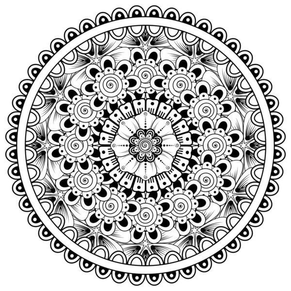 Mehndi Flor Henna Mehndi Tatuaje Decoración Ornamento Decorativo Estilo Étnico — Vector de stock