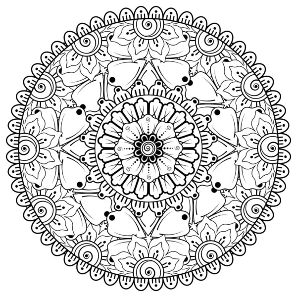 Mehndi Flor Henna Mehndi Tatuaje Decoración Ornamento Decorativo Estilo Étnico — Vector de stock