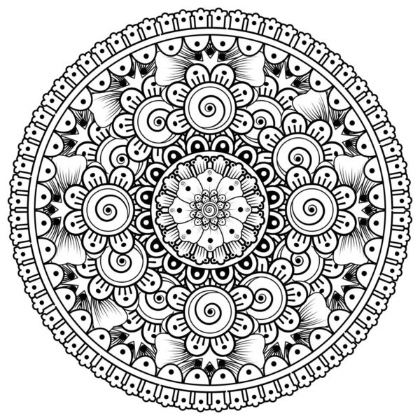 Mehndi Flor Henna Mehndi Tatuaje Decoración Ornamento Decorativo Estilo Étnico — Vector de stock