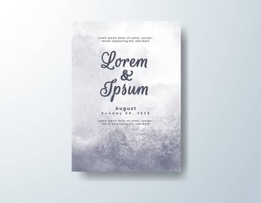 Soyut suluboya arkaplan içeren düğün davetiyesi