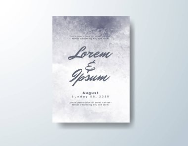Soyut suluboya arkaplan içeren düğün davetiyesi