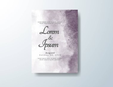 Soyut suluboya arkaplan içeren düğün davetiyesi
