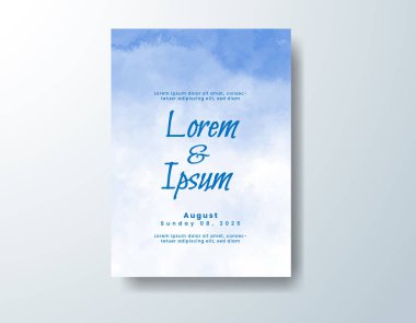 Soyut suluboya arkaplan içeren düğün davetiyesi