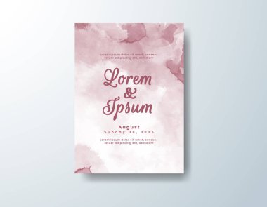 Soyut suluboya arkaplan içeren düğün davetiyesi