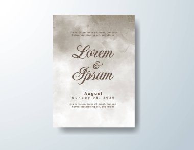 Soyut suluboya arkaplan içeren düğün davetiyesi